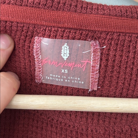 Free People Movement Waffle Knit Half-Zip Pullover — XS - Picture 3 of 6